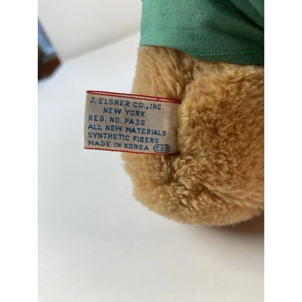 Vintage J Elsner Teddy Bear Doctor MD Scrubs Plush Toy Made in Korea Light Brown